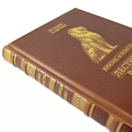 Книги в кожаном переплете "Кризис и Власть" М. Хазин, С. Щеглов, 2 тома